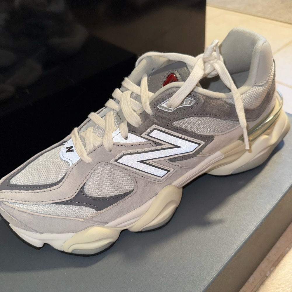 New Balance Light Gray and Cream Sneakers
